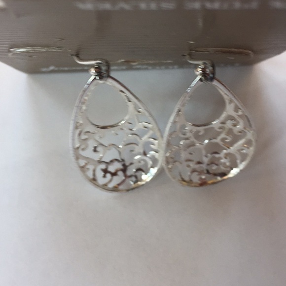 PURE 100 DANECRAFT SILVER FILIGREE EARRINGS NWT - Picture 5 of 7